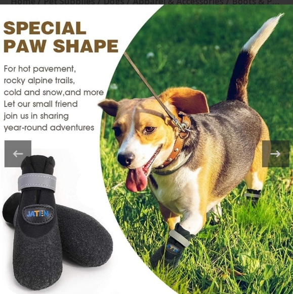 JATEN Dog Shoes with Waterproof Anti-Slip Soft Soles Grip Booties Size 2 - Picture 4 of 9